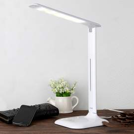Fehér asztali és éjjeli lámpa akkumulátoros usb töltővel