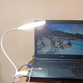 Csiptetős led asztali olvasó lámpa csipeszes USB-s