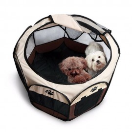 Kutya cica kisállat kennel fekhely utazó ágy összecsukható barna színben
