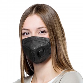 5db fekete FFP2 védő maszk szájmaszk aktívszenes szelepes