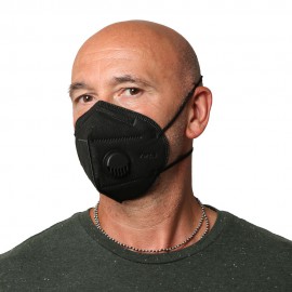 5db fekete FFP2 védő maszk szájmaszk aktívszenes szelepes