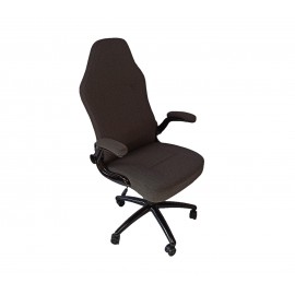 Szürke szövet irodai szék forgószék főnöki fotel nagy méretű FK