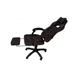 Gamer-DL fekete szürke szék irodai szék forgószék vezetői fotel lábtartóval 