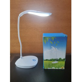 Flexibilis szárú érintésérzékeny akkumulátoros LED asztali lámpa olvasó lámpa 3 fokozat fehér