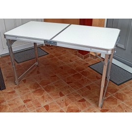 Összecsukható, állítható alumínium kemping árusító asztal 120x60cm