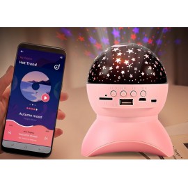 Csillagos égbolt RGB LED projektor Bluetooth zenelejátszó, rózsaszín