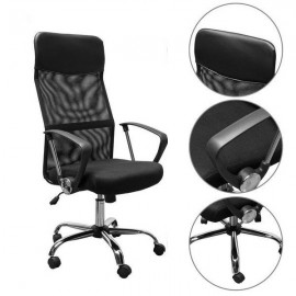 Magas háttámlás hálós  irodai forgószék főnöki szék fekete