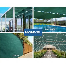 Monivel árnyékoló háló 1,5m x 15m hdpe belátásgátló álcaháló 98% 200g/m2 zöld