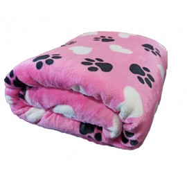 200x230cm Rózsaszín szivecskés kutya mancs mintás puha takaró wellsoft ágytakaró 