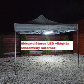 Rendezvény sátorhoz világítás mágnessel rögzíthető, felakasztható, akkumulátoros led lámpa, 52 cm 
