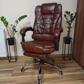 Ergonomic-DL barna gazdagon kárpitozott főnöki fotel irodai szék forgószék erős