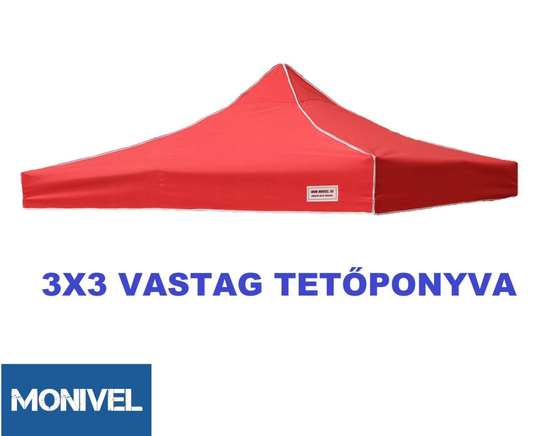 3x3-as tetőponyva rendezvény sátorhoz (csak tetőponyva) piros