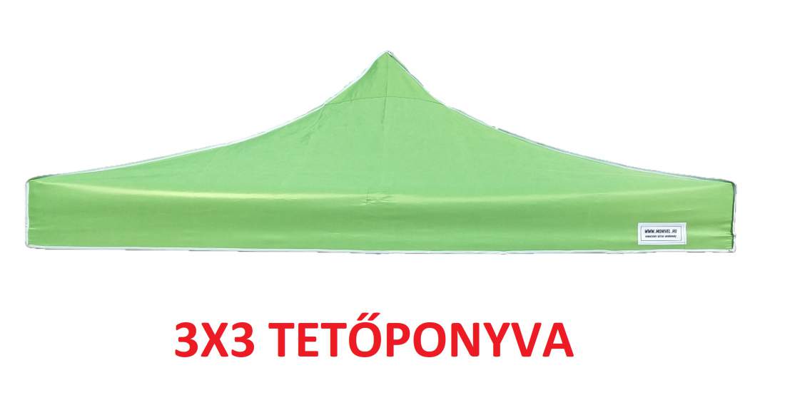 3x3-as vastag tetőponyva rendezvény sátorhoz (csak tetőponyva) lime zöld