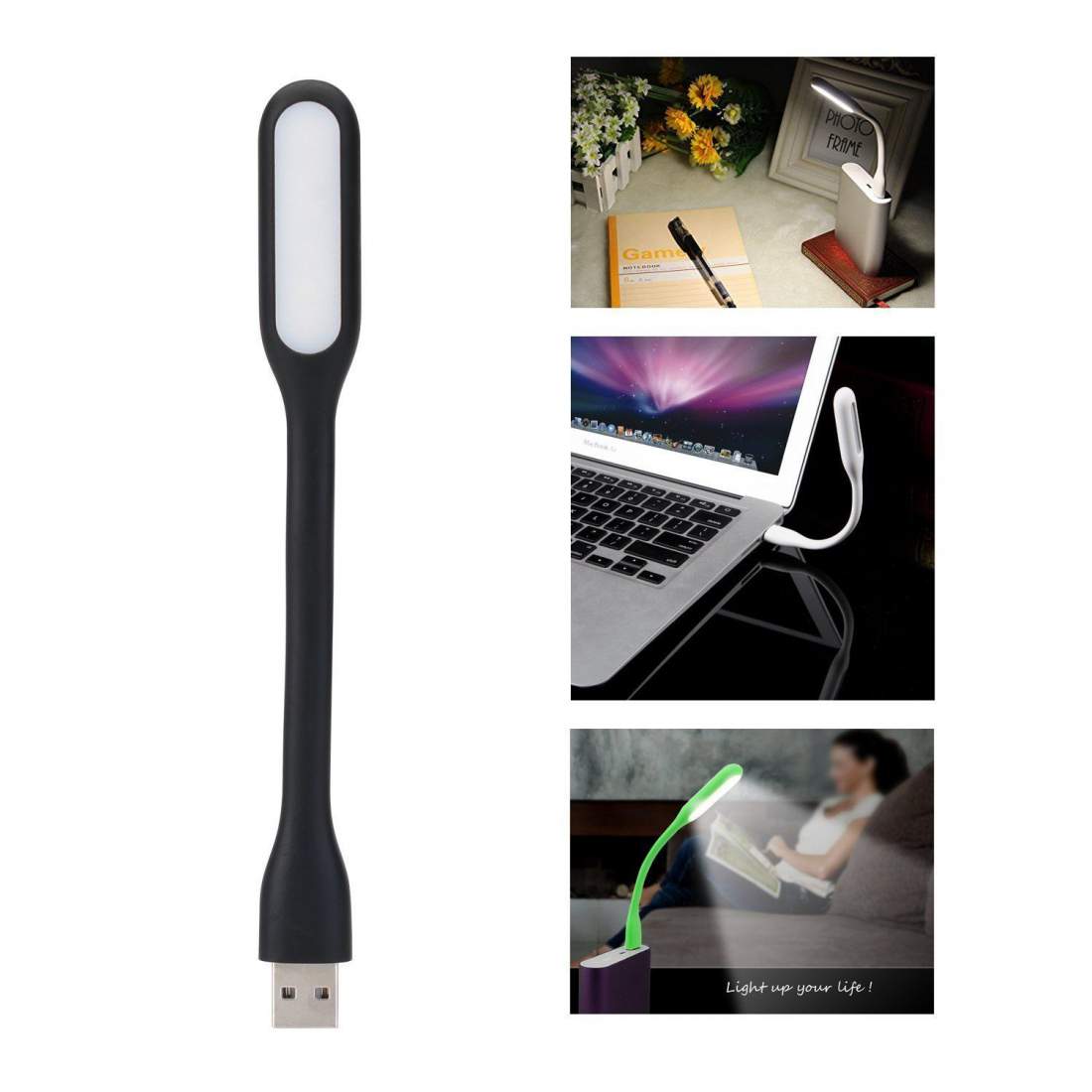 USB flexibilis lámpa fekete  