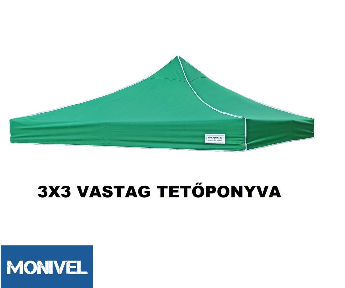 3x3-as tetőponyva rendezvény sátorhoz (csak tetőponyva) zöld