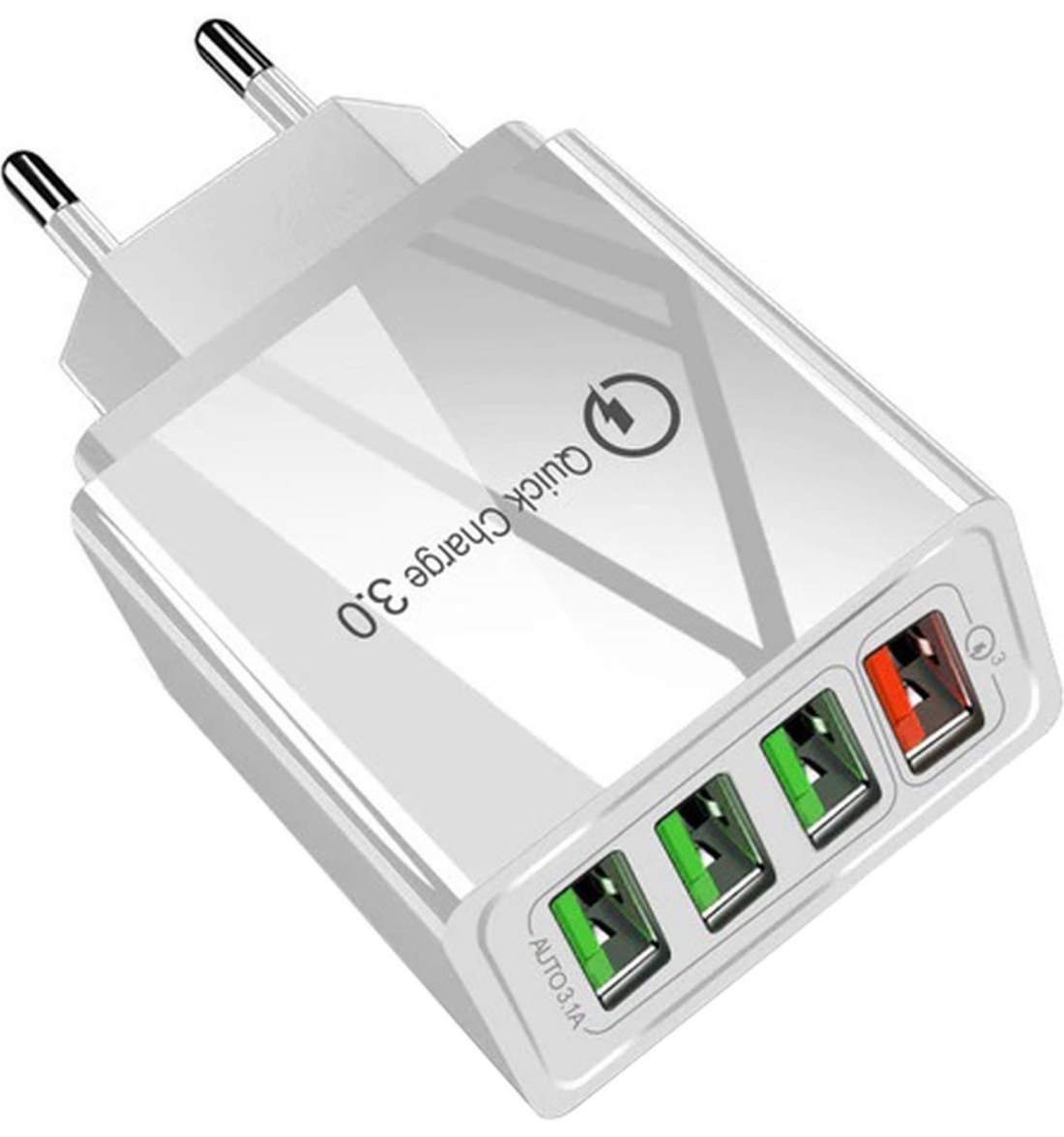 4 USB-s hálózati telefon gyorstöltő adapter QC 3.0 töltő
