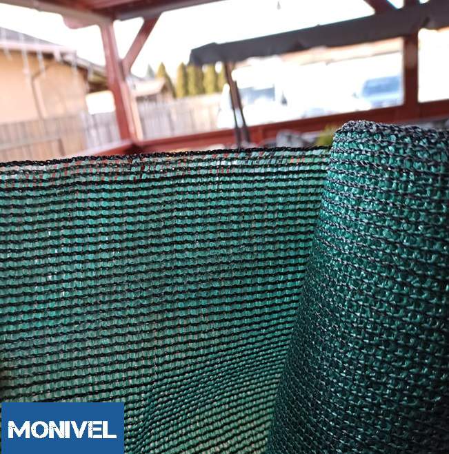 Monivel árnyékoló háló 2m x 25m hdpe belátásgátló álcaháló 98% 200g/m2 zöld