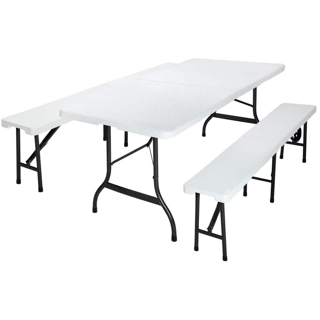 Összecsukható nagy teherbírású HDPE sörpad szett asztal 2 paddal